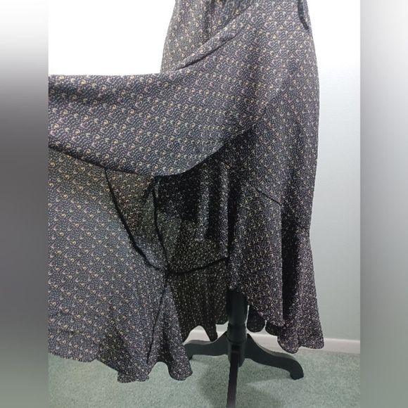 Max Studio Psychedelic Dots Pattern Wrap Ruffle Dress Western Casual - Picture 4 of 7